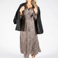 Long Sleeve Leaf Print Maxi Dress