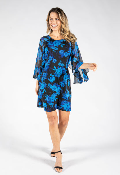 Floral Print Angel Sleeve Dress