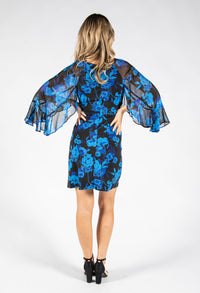 Floral Print Angel Sleeve Dress