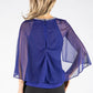 Beaded Neckline Mesh Cape Top