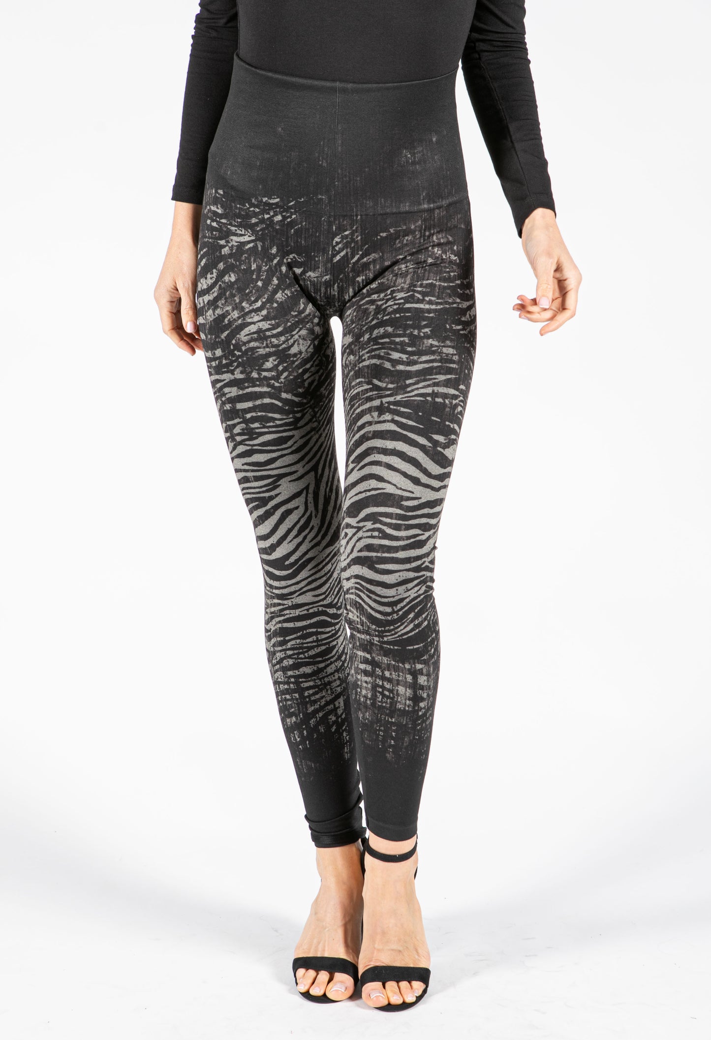 Dark Zebra Print Leggings