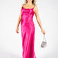 Cowl Neck Satin Feel Maxi Dress