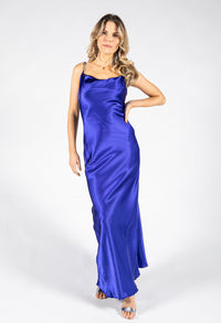 Cowl Neck Satin Feel Maxi Dress