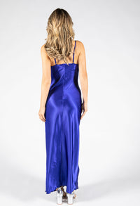 Cowl Neck Satin Feel Maxi Dress