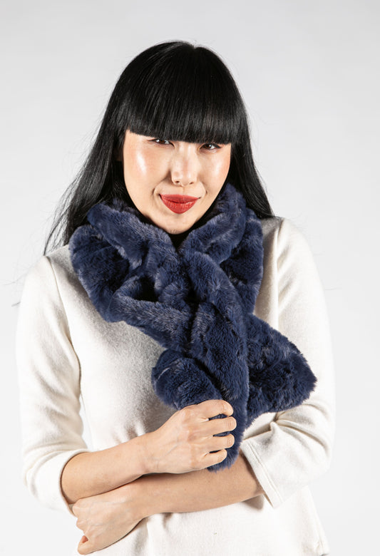 Faux Fur Gathered Look Scarf