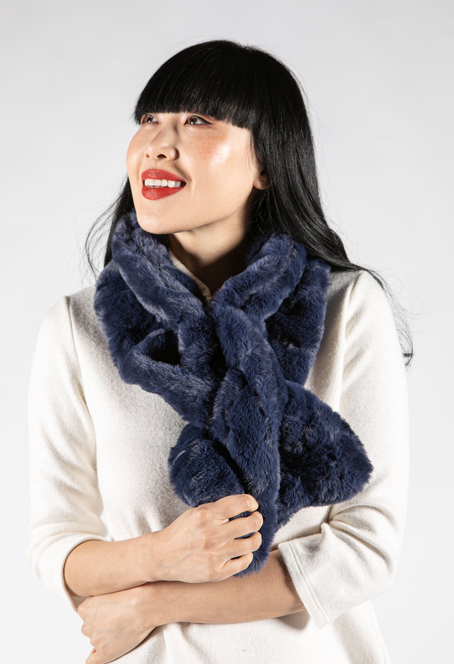 Faux Fur Gathered Look Scarf