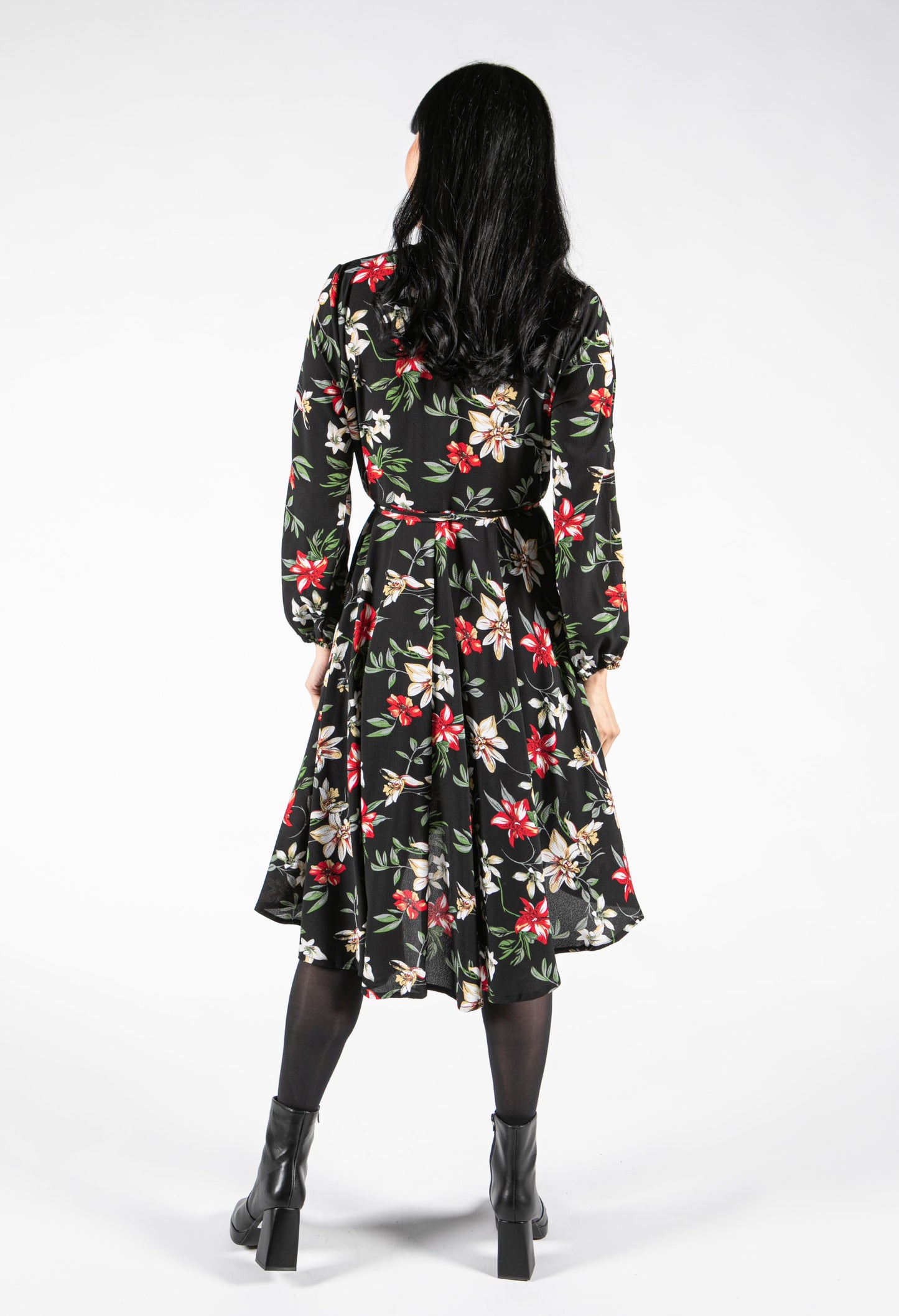 Winter Blossom Wrap Dress