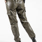 Faux Leather Cargo Style Trousers