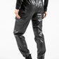 Faux Leather Cargo Style Trousers