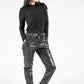 Faux Leather Cargo Style Trousers