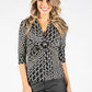 Geometric Print V Neckline Top-1