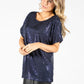 Navy Sequin Top