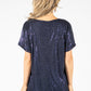 Navy Sequin Top