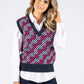 Geometric Print Knit Vest