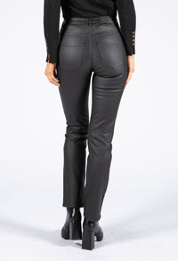 Coated Straight Leg Trousers