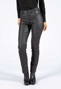 Coated Straight Leg Trousers