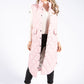 Long Line Quilted Gilet In Powder Pink