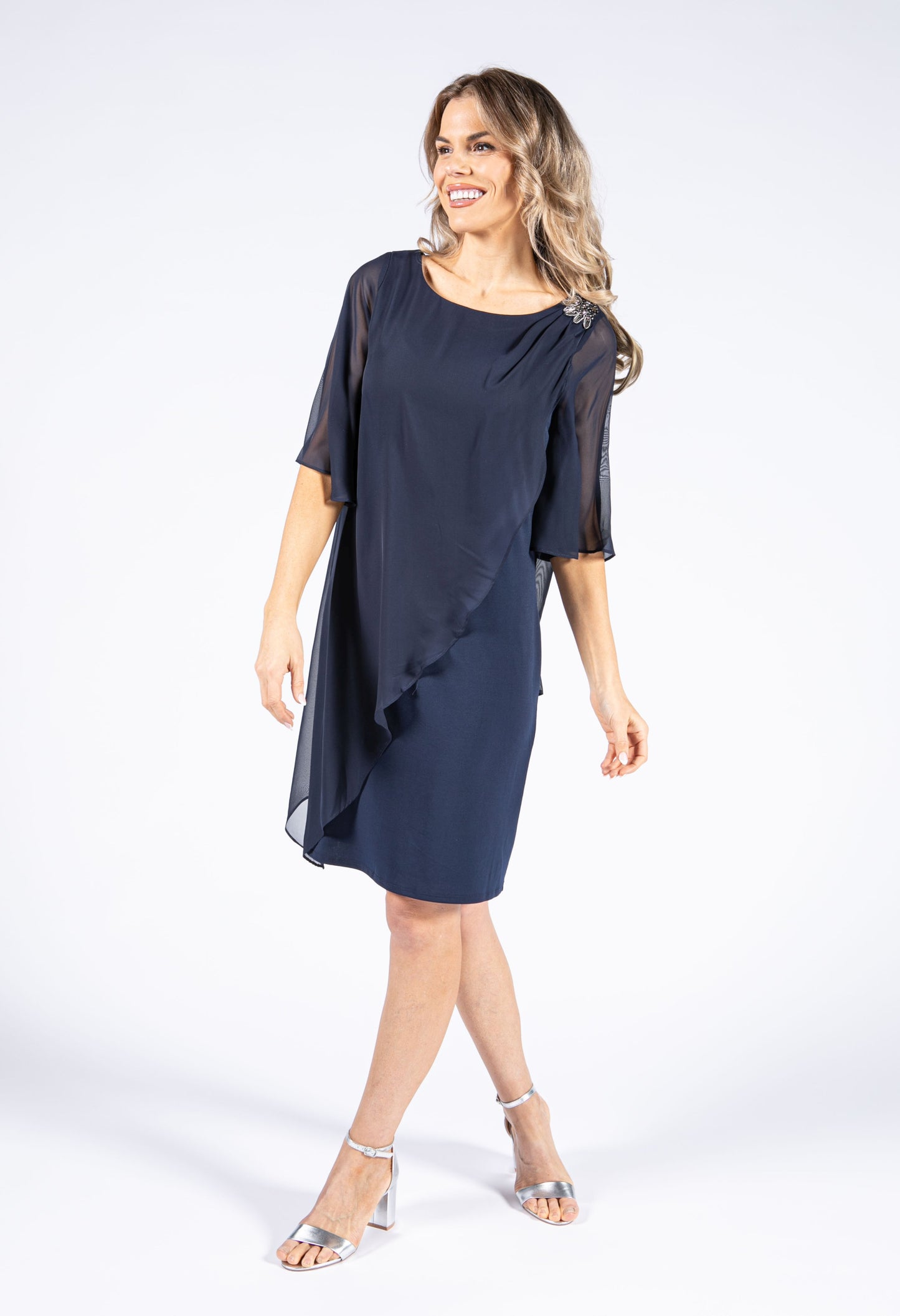 Tiered Angel Sleeve Dress