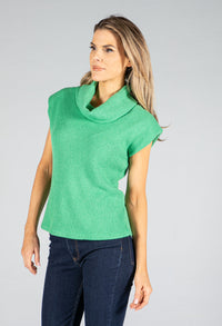 Roll Neck Padded Shoulder Vest