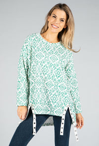 Eyelet Strap Hem Jumper