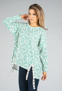 Eyelet Strap Hem Jumper