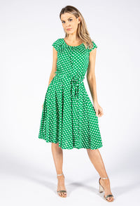 Belted Dotted Dress