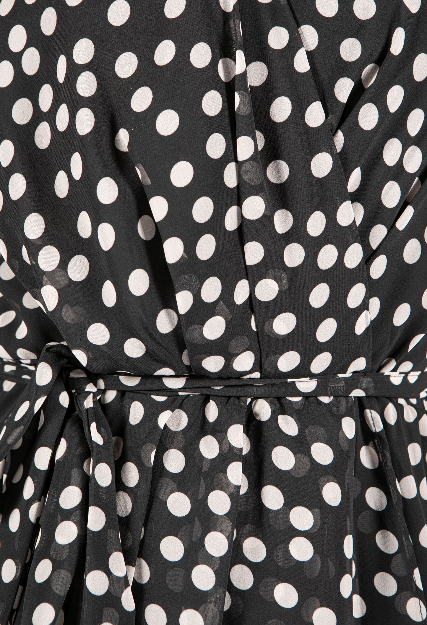 Polka Dot V Neck Wrap Dress