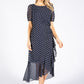 Ruched Detail Polka Dot Dress