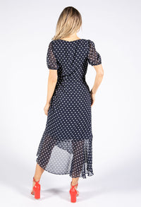 Ruched Detail Polka Dot Dress