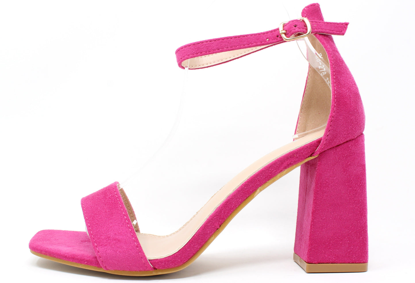 Suedette Square Heel