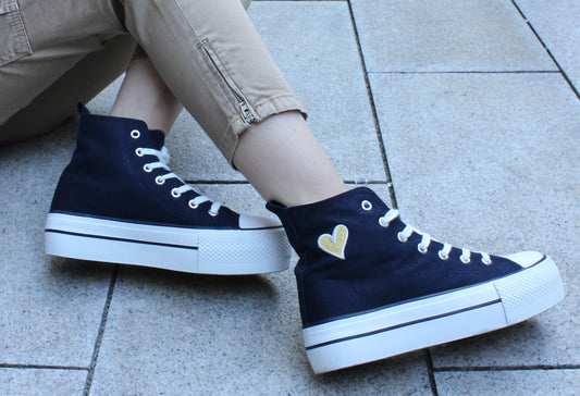 Embroidered Heart High Tops