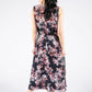 Sleeveless V Neckline Floral Dress