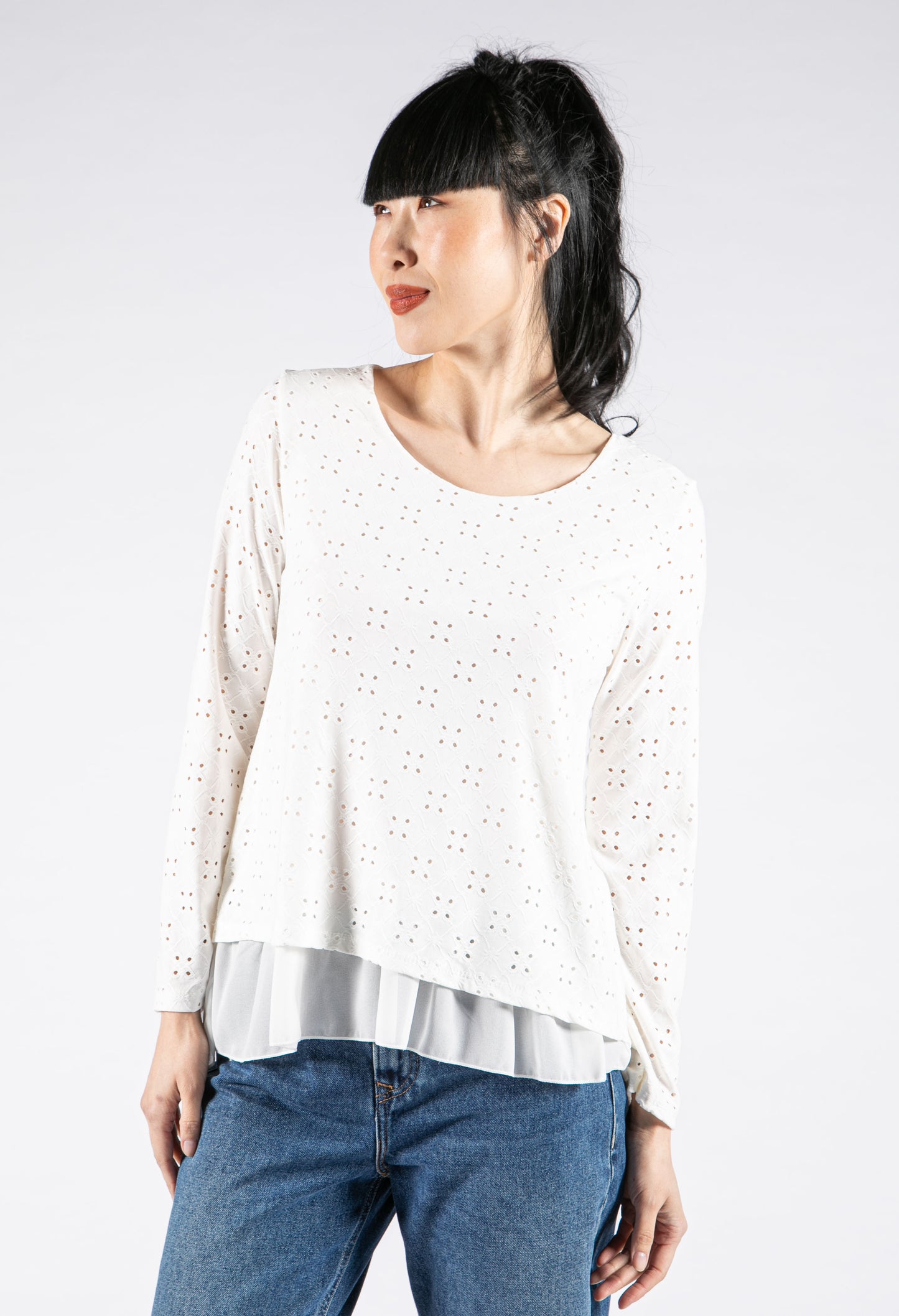 Layered Look Cut Out Detailing Top