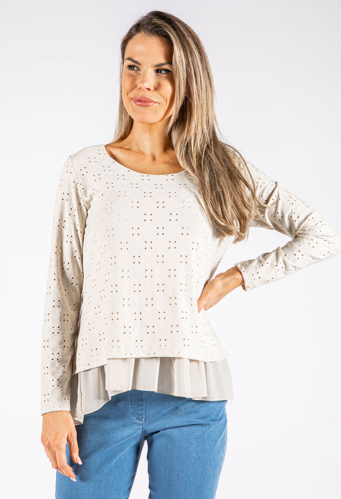 Layered Look Cut Out Detailing Top