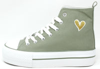 Embroidered Heart High Tops