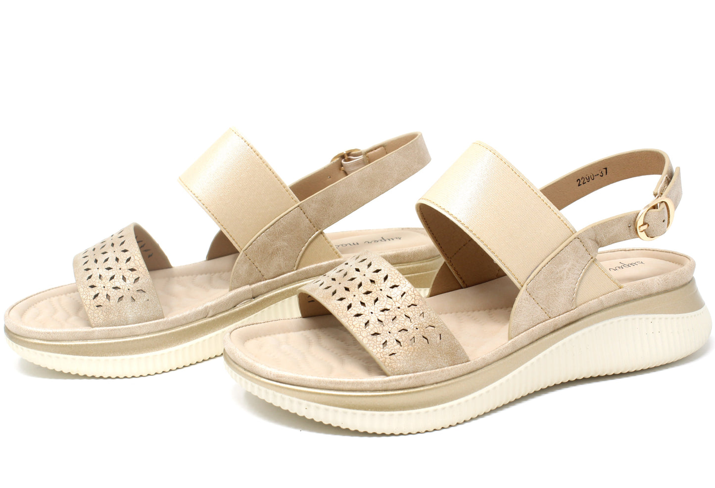 Double Strap Cut Out Detail Sandal