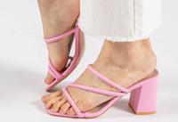 Triple Strap Slip On Heel