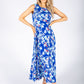 Tropic Floral Dress in Royal Blue