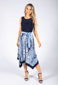 Handkerchief Hem Printed Dress