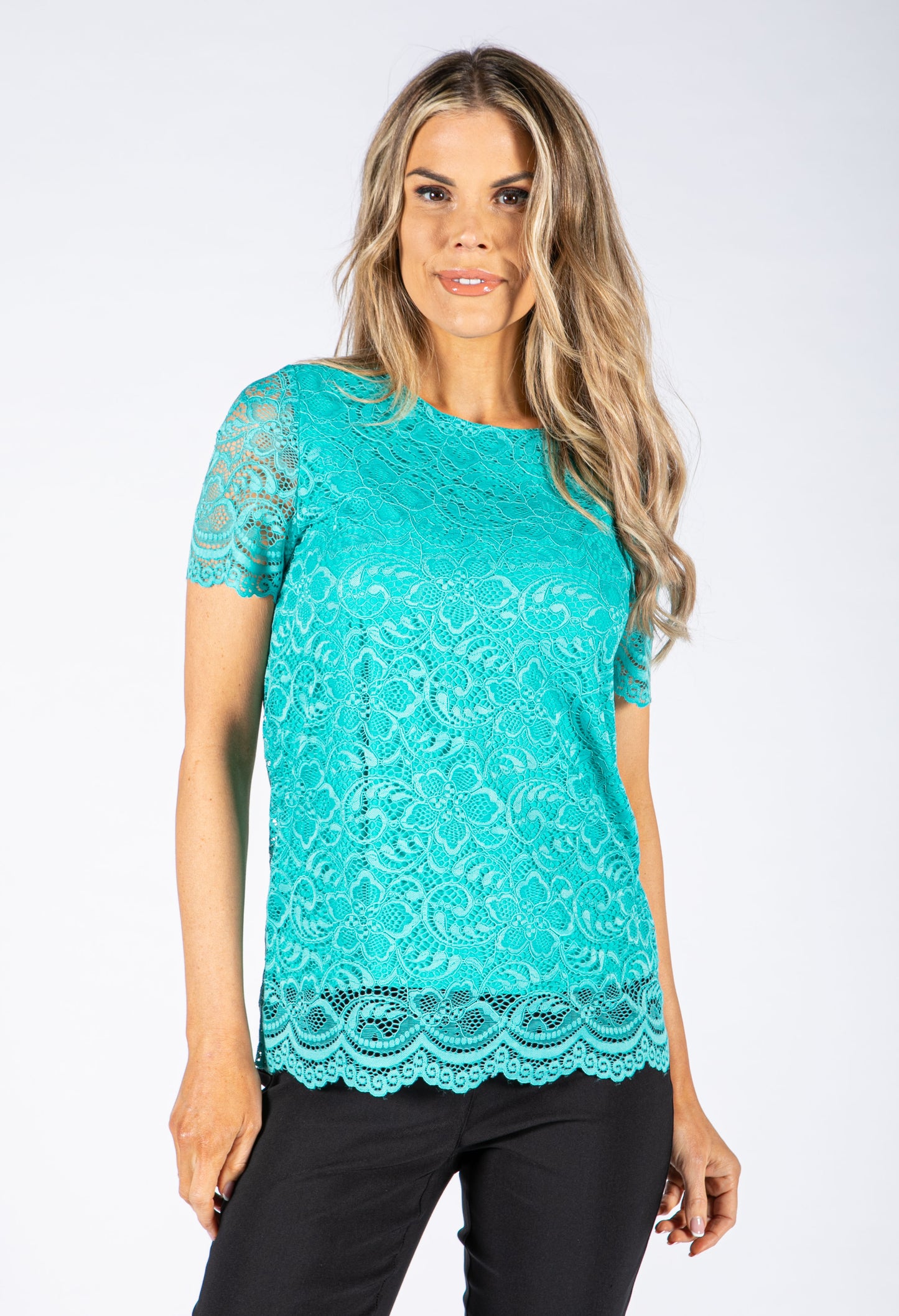 All Over Lace Print Top