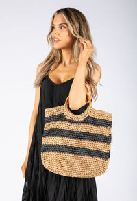 Striped Straw Bag