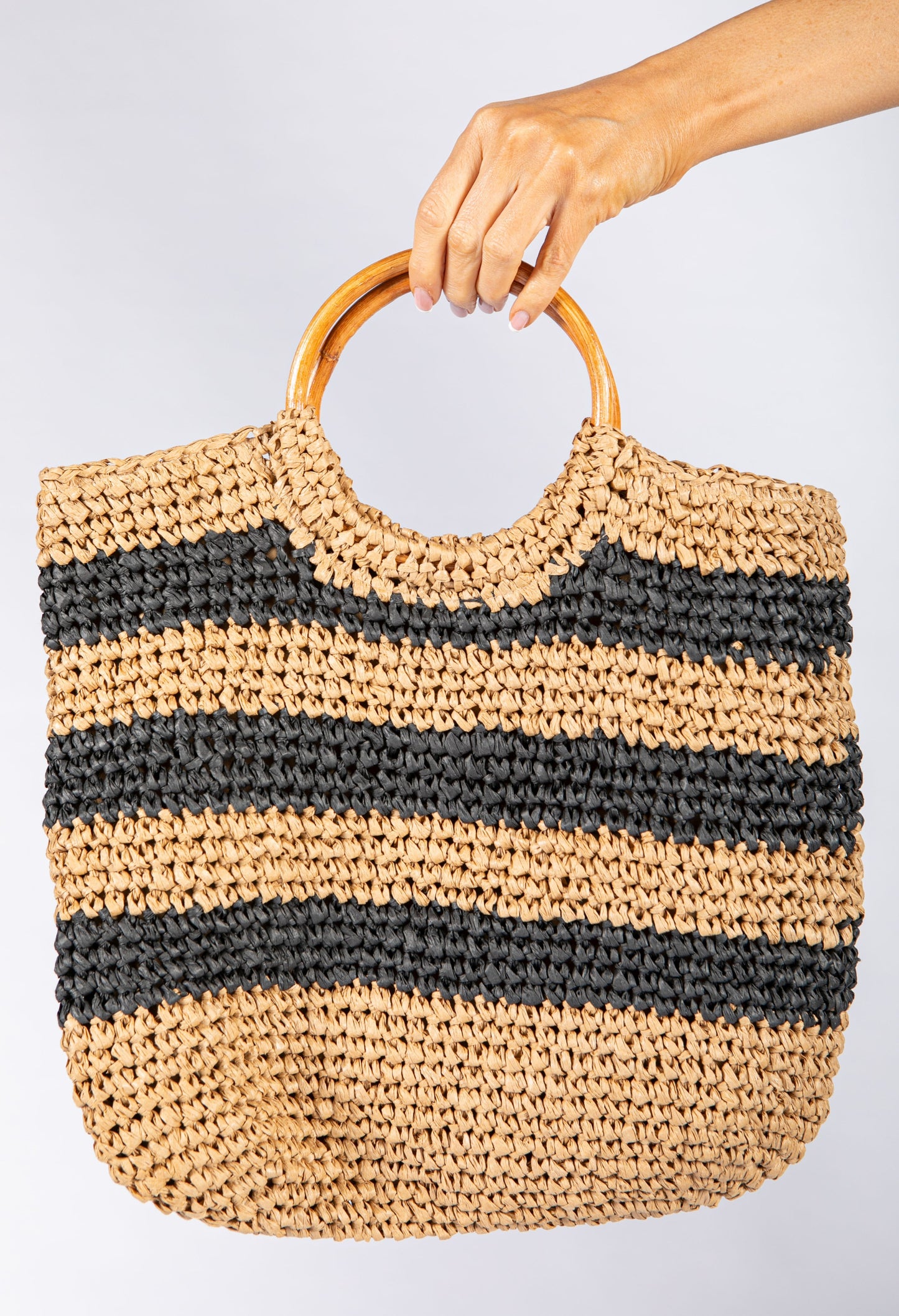 Striped Straw Bag