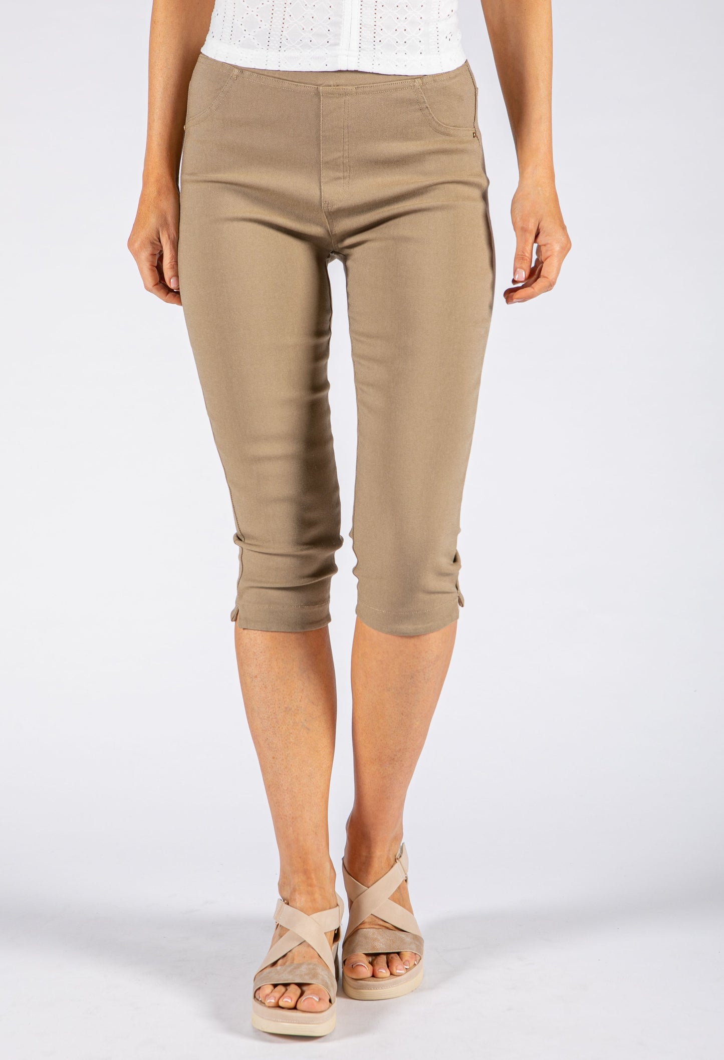 Cropped Pull On Trousers