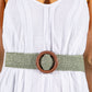 Woven Belt with Wooden Look Buckle