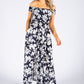 Smocking Bodice Floral Maxi Dress