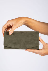 Suede Clutch Bag