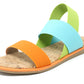 Colour Mix Elasticated Strap Sandal