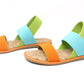 Colour Mix Elasticated Strap Sandal