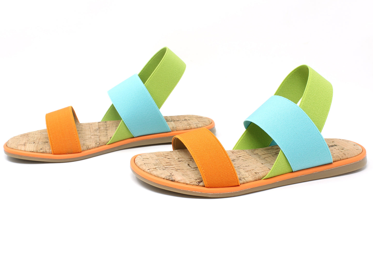 Colour Mix Elasticated Strap Sandal