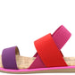 Colour Mix Elasticated Strap Sandal